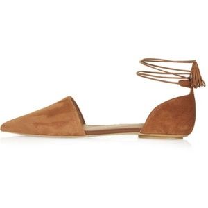Topshop Kaise Lace-up Flats with Tassels size 6